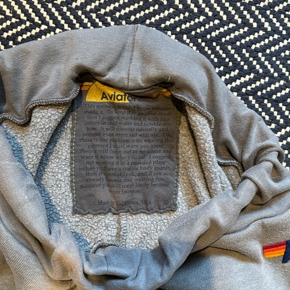 Black and gray color block Aviator Nation Sweatpants with zipper pockets - Picture 3 of 4